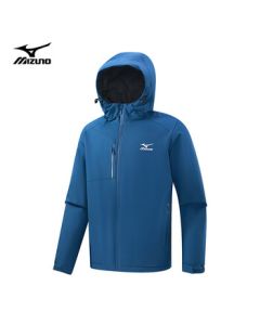 Mizuno (MIZUNO) Men's Outdoor Cotton Jacket, Long Sleeve Hooded Comfortable Windproof Warm Coat, Royal Blue, 4XL