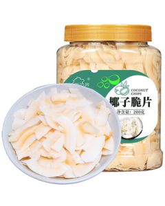 New Frontier Coconut Chips 200g - Hainan Specialty Original Flavor Crispy Coconut Slices, Ready-to-Eat Snack, Roasted Coconut Meat Thin Crisps