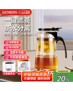 LINGCHEN Teapot with Infuser, Home Use Filtering Tea Set, Glass Teapot with Thickened Large Capacity for Tea Brewing and Separation