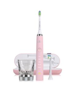 PHILIPS Electric Toothbrush for Adults, Sonic Electric Automatic Toothbrush with DiamondClean Technology, 5 Modes, Luxury Pink Diamond HX9362/67