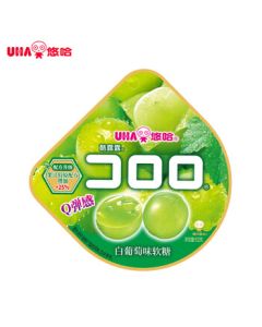 UHA KORORO Juice Gummy 52g White Grape Flavor - Popular Bursting Filled Candy