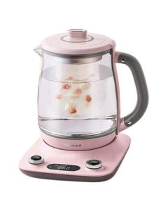 Bear Health Pot, 1.8L Multi-functional Thickened Glass Electric Tea Kettle with Dual Knobs for Brewing Herbal Tea and Boiling Water, Model YSH-C18R1