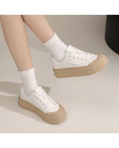 Daphne Comfortable and Versatile Campus Style Chunky Sole Sneakers for Women - Fashion Casual Sports Shoes - Beige - Size 38
