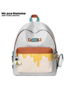 Mr.ace Homme Bee Series Versatile Backpack for Women Students, Large Capacity Laptop Backpack for Men, Small Bee + Coin Purse