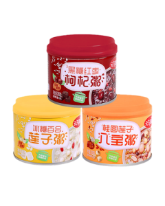 Xiduo Black Sugar Lycium Berry Red Date Longan Lotus Seed Eight-Treasure Porridge with Rock Sugar Lily Lotus Seed Breakfast No-Cook Instant Porridge 280g*6 Cans