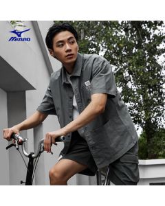 MIZUNO HERITAGE Collection Men's Casual Short-Sleeve Oxford Shirt (Spring/Summer, Pure Cotton)