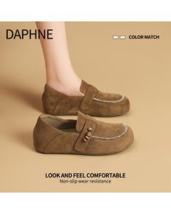 DAPHNE Women's Flat Soft-Soled Slip-On Shoes 2025 New Autumn Fashion Versatile Loafers Bean Shoes