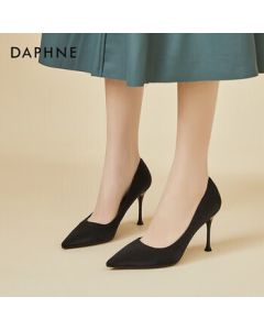 DAPHNE Women's High Heels Black Pointed Toe Stiletto Elegant Single Shoes Height Increasing Low Cut 4622101063 Black 34