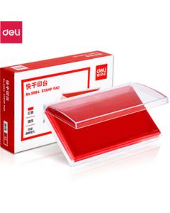 deli Quick-Dry Stamp Pad Square Financial Quick-Dry Stamp Clear Imprint Ink Pad Red 9864 3-Pack