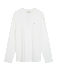 Calvin Klein Jeans 25 Fall New Men's Casual Commuting Embroidered Pure Cotton Loose-Fit Long-Sleeve T-Shirt
