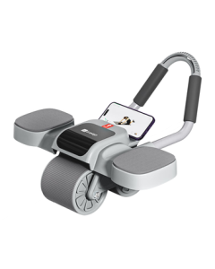 Keep Ab Wheel with Auto-Return, Elbow Support Ab Roller for Home Use, Plank & Crunch Abdominal Trainer - Glacier Gray