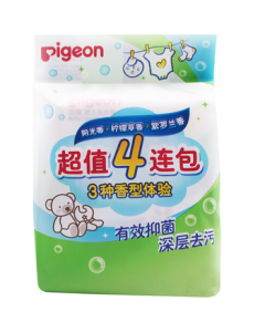 Pigeon Laundry Soap Bar 120g 4-Pack (Sunshine Scent*2, Lemongrass Scent*1, Violet Scent*1) PL332