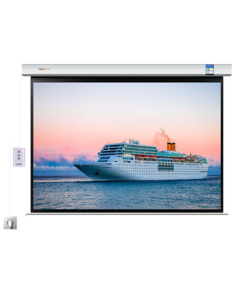 Kuai Duo Cottage 120-inch 4:3 White Plastic Projector Screen, Projector Screen Cloth, Remote Control Electric Screen for Office and Home, Projector Screen