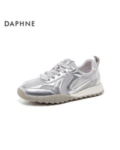 Daphne German Training Shoes Summer Women's White Sneakers Casual Versatile Soft-Soled Sports Shoes 4024101722 Single Mesh Silver 38