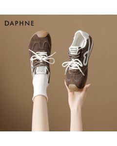 Daphne Women's Sneakers 2025 New Edition Platform Retro German Training Shoes Versatile Casual Student Sports Shoes - Brown, Size 35