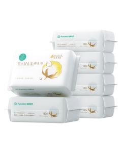 PurCotton Era [Same as Sun Yingsha] Ultra-Soft Cotton Facial Tissues for Babies, Cream-Finished, Suitable for Adults, 80 Sheets * 6 Packs