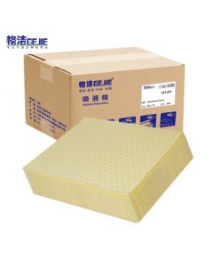 Gejie 931001 Chemical Absorbent Pads Acid Absorbent Sheets Laboratory Warehouse Emergency Leakage Absorbent Mat 40cm x 50cm x 2mm x 100pcs/Box Yellow