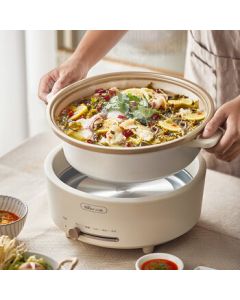 Bear Hot Pot Pot - Electric Hot Pot with Upgraded Heat-Resistant Handle, Detachable Multi-Function Electric Cooking Pot for Meat and Hot Pot, DHG-P50F1, 5L Large Capacity
