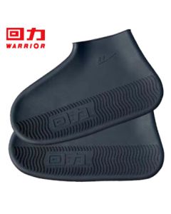 Warrior Rain Shoe Covers, Silicone Non-Slip for Men, Women, and Kids, Waterproof Rain Boots for Rainy Days HL100 Black Size L