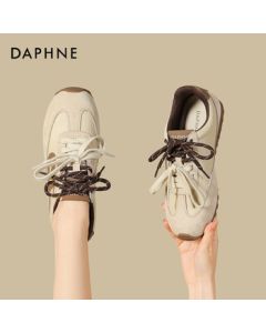 Daphne New Retro Soft-Sole Sneakers - Maillard Style Casual Shoes 4025404160 Beige Size 37