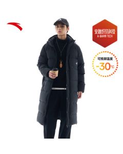 ANTA Quick-Warm Down Jacket | Men's Winter Long Down Coat with Hood, 3-in-1 Waterproof Puffer Jacket
