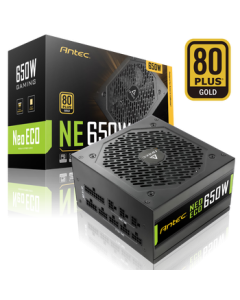 Antec NE650 Gold Full Modular 650W Power Supply/Longer Lifespan/Supports Fan Start-Stop/Dual 8pin PC Host/Flat Cables/Supports Temperature Control