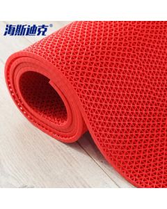 Hastick S-Shaped PVC Openwork Floor Mat Carpet, Dense 6mm Thick * 1.2m Wide * 1m * Red, Multi-Purchase Not Cut Off HKCX-188