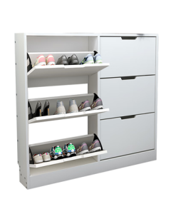 Yameile Ultra-Thin Shoe Cabinet, Entryway Storage Cabinet with Flip-Door Design, Wall-Mounted Closed Shoe Rack for Hallway and Home Use