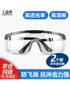 Workplace Safety Goggles - Dustproof, Splashproof, Windproof, Pollenproof Grinding Glasses with Adjustable Temples (Pack of 2)