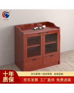 Shunfumei Tea Cabinet 80cm Red-Brown Tea Cabinet for Conference Rooms and Offices