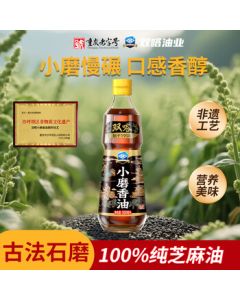 Shuangda Small-Grind Sesame Oil Pure Sesame Oil Chongqing Time-Honored Brand 500ml Glass Bottle