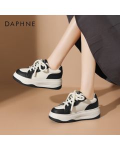 Daphne Women's Casual Shoes Soft-Soled Versatile White Sneakers Platform Shoes for Women 4024101097 Beige Black 40