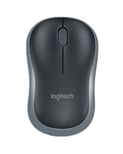 Logitech M185 Wireless Mouse, Symmetrical Design, Black with Gray Trim, Includes 2.4G Wireless Receiver