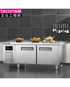 Lecon Commercial Freshness Worktable 1.8*0.8m Kitchen Milk Tea Shop Horizontal Freezer Engineering Model Dual-Temperature LC-J-SWT18