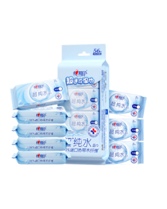 Xiangxiangyin EDI Ultra-Pure Water Wipes 7 Sheets * 8 Packs Mini Portable Pack Baby Gentle Hand & Mouth Wet Wipes