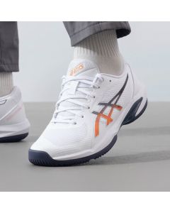 ASICS Men's SOLUTION SWIFT FF 2 Tennis Shoes 1041A466-102 White/Orange 44.5