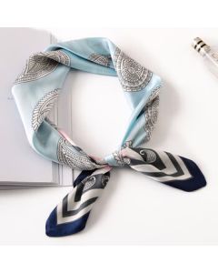 GLO-STORY Women's Scarf, Fashionable and Elegant Small Square Scarf, Versatile Decorative Neckerchief WSJ814049 Light Blue