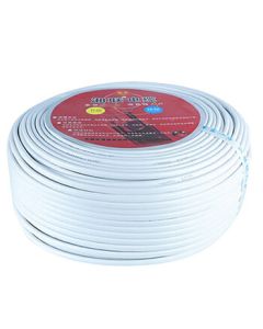 XiangLian Flexible Sheathed Wire Cable Dual-Core Insulated Flexible Wire Power Cord Lamp Cord Oxygen-Free Copper Flexible Sheathed Wire [RVV2*1mm²/100m] White