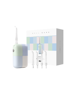 Bayer V6 Mini Magnetic Portable Water Flosser, Orthodontic Electric Dental Irrigator Travel Oral Care Kit with Gift Box for Her - Ocean Blue Dream