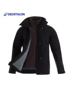 Decathlon 2025 New Men's 3-in-1 Detachable Warm Hiking Jacket 4394302 Black/M