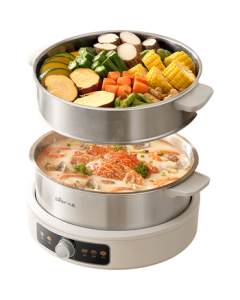 Bear Electric Hot Pot, 6L Dedicated Hot Pot Cooker for 6-8 People, Non-Stick Detachable Washable Multi-function Meat Cooking Pot, 0-Coating Stainless Steel Electric Cooking Pot F60L2