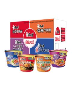 Master Kong Instant Noodles Classic Braised Beef + Pickled Cabbage + Spicy + Seafood 110g*12 Pack