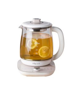 Bear Health Pot, Multi-Functional Stewing Pot with Water Bath, Flower Tea Pot, Bird's Nest Steamer, 1.8L Glass Panel Insulated Kettle YSH-C18S2