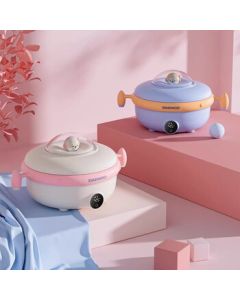 DAEWOO Baby Food Bowl, Divided Plate Stainless Steel Non-Water-Filled Children's Insulated Bowl, Charging Thermostatic Bowl, Pink [DY-CP01]