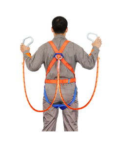 Jingte [Jing Warehouse Express Delivery] 5-Point Safety Harness 2m (Double Large Hooks) Safety Rope Fall Arrest Lanyard for High-Altitude Work Safety Belt