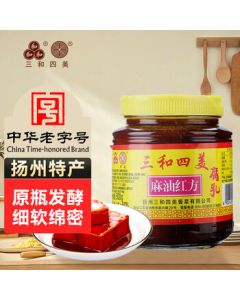 Sanhe Simei Fermented Bean Curd Side Dish Sauce Tofu Moldy Tofu Sesame Oil Red Square Fermented Bean Curd 500g China Time-honored Brand
