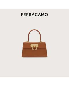 Ferragamo Women's Brown Classic Top Handle Bag 0759963 Gift for Girlfriend