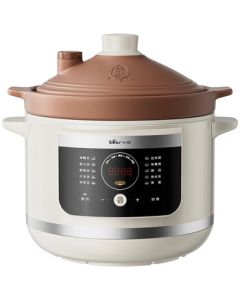 Bear Fast Stew Electric Casserole, Electric Clay Pot, Steaming Pot, Micro-Pressure Soup Pot, Purple Clay Pot, Bird's Nest Steamer, 5.5L Home Cooking Pot for Porridge and Congee DDG-E50S5