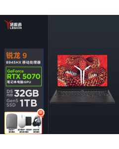 Lenovo Legion R9000P 2025 AI-Enabled Gaming Laptop (R9-8945HX, 32GB RAM, 1TB SSD, RTX5070, 2.5K 240Hz, Black) [Includes Bag, Mouse, Mouse Pad & Headset]