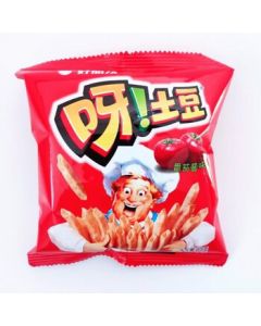 Hao Li You Ya Tu Dou 12g*10 Packs Tomato Flavor Hollow Fries Ribeye Steak Flavor Snacks Tomato Flavor
